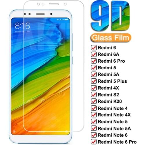 9D Tempered Glass For Xiaomi Redmi 5 Plus 5A 6 6A 4X S2 Go K20 Full Screen Protector Redmi Note 6 5 5A 4 4X Pro Protective Film