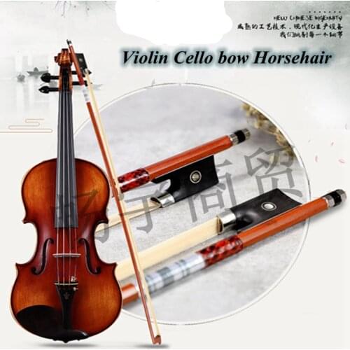 Violin accessories Violin bow pure horsetail Performance level grade drawing bow 1/2/3/4/8 cello bow violin parts