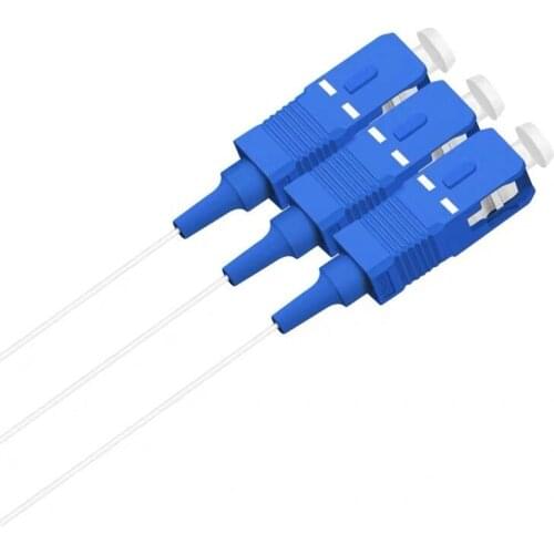 Free Shipping High Durability10pcs/lot 0.9mm Steel Tube 1x2 Mini Blockless 1*2 SC/UPC Connector Fiber Optic PLC Splitter