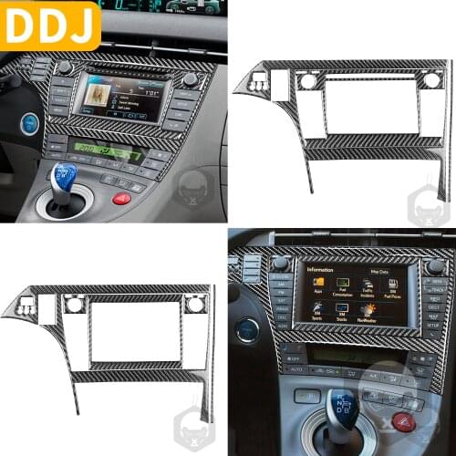 For Toyota Prius XW30 ZVW30 ZVW35 2009-2015 Carbon Fiber Center Console Radio Navigation Display Sticker Car Accessori