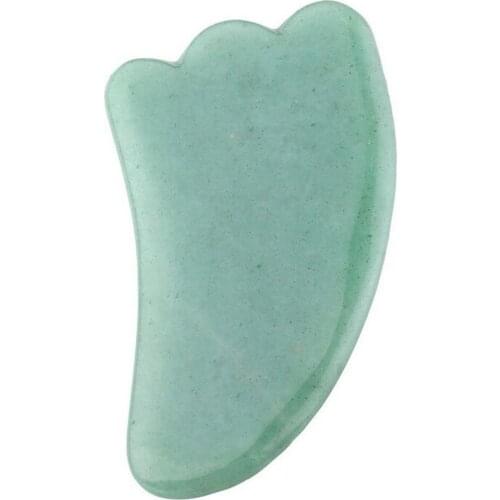 Feng Shui Gua Sha Scraping Massage Tool, Natural Rose Quartz/Green Aventurine Wing-shape W3415