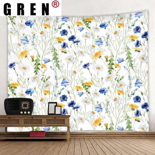 GREN Flower Whale Mountain Forest Tapestry Hanging Cloth Beach Mat Blanket Bedroom Living Home Decor Covering Rugs Background