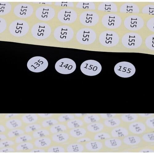 100pcs adhesive stickers European cloth number size sticker dress clothing size 56 62 68 74 80 86 92 98 104 110 116 122 128 134