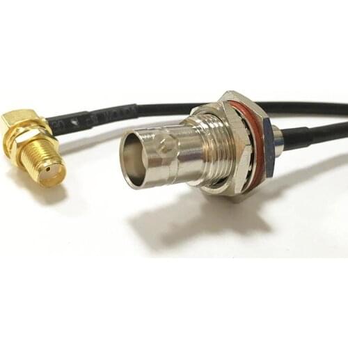 Modem Coaxial Cable BNC Female Jack nut Switch SMA Female Jack Right Angle Convertor RG174 Cable 20CM 8inch Adapter RF Pigtail