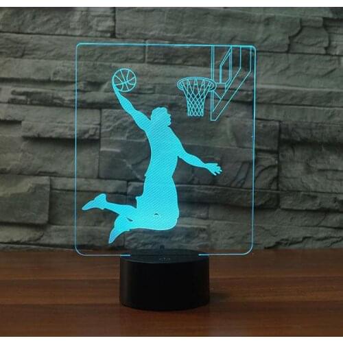 Gift Shooting Basketball Creative 3d Lamp Led Touch controlled Atmosphere Table Lamp For Bedroom 7 color change Desk Lamps