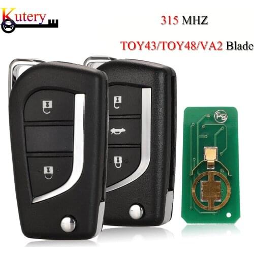 Kutery Folding Remote Car Key For Toyota Corolla RAV4 Levin Camry Reiz Highlander 2/3 Buttons 315MHZ 8A Chip