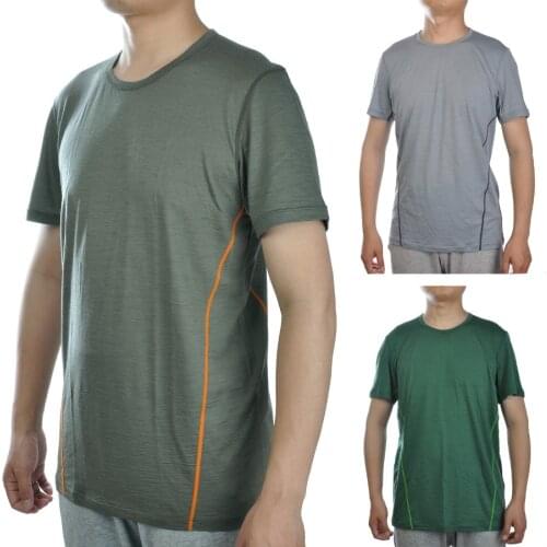 Men New Fine Merino Wool Blended T Shirt Athletics Short Sleeve Lightweight Athletics Summer Breathable Cool Tee