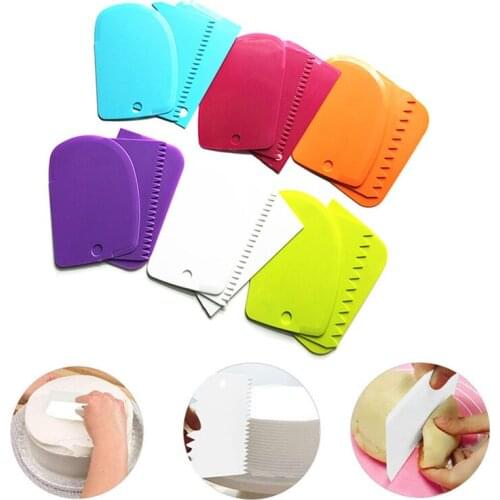 MXHAOYU 3Pcs/Set Cake Cream Butter Modeling Scraper Dough Cutter Kitchen Bread Tool Baking Mold Accessories