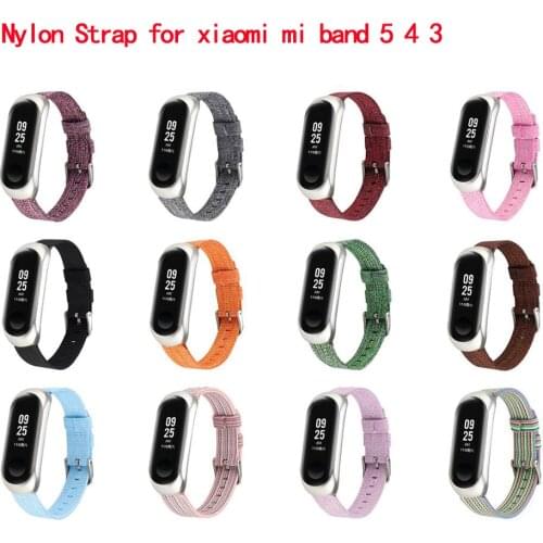 Nylon Strap for xiaomi mi band 5 4 3 bracelet for Xiaomi Mi Band 4 Strap for mi band 5 Sport bracelet for xiaomi mi band 3