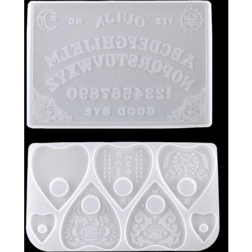 Ouija Board Planchette Resin Molds Gothic Ouija- Board Game Keychain Pendant Epoxy Silicone Molds Jewelry Making 2Pcs