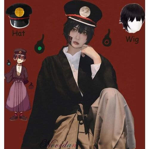 Anime Toilet-Bound Hanako-kun/Jibaku Shounen Hanako-kun Yugi Tsukasa Cosplay Costume Wig Halloween Men Women JK Kimono Costume