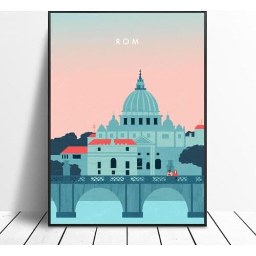 Rom Illustration Canvas Painting Art Print Poster Picture Wall Modern Minimalist Bedroom Living Room Decoration