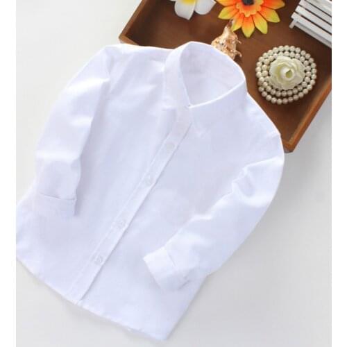 New Baby Boys Girls Shirts Long Sleeve White Shirt For Kids Spring Autumn Children Clothes Boy Casual Cotton Shirts Top uniform