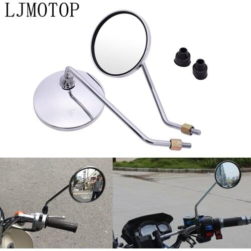 Silver motorcycle mirrors rearview Side Mirror round mirror 8mm/10mm For KAWASAKI KLX KX 65 85 100 125 250 250F 450F KLX125