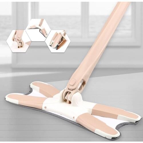 Hand Wash Free Flat floor mops Manual X type mop with Microfiber pads replace for house cleaning kitchen cleaning tools