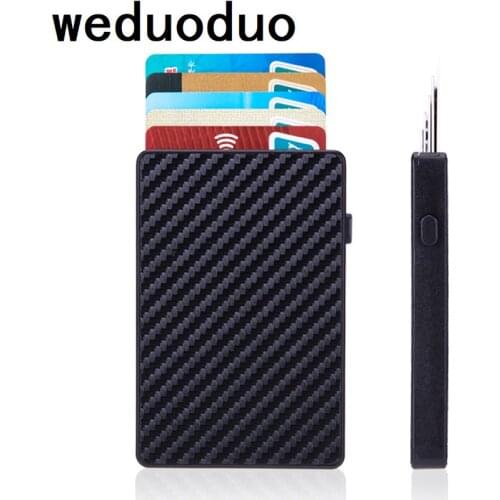 2020 Male RFID Card Holder Smart Wallet Aluminium Alloy Metal Credit Card Holder Antitheft Men Automatic Card Case