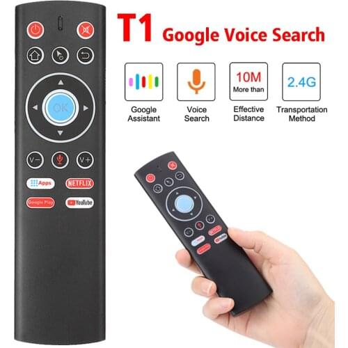 T1 Air Mouse Voice Remote Control Gyroscope 2.4G Wireless Google Voice Netflix Youtube G10 For Android TV BOX H96 Max 3318