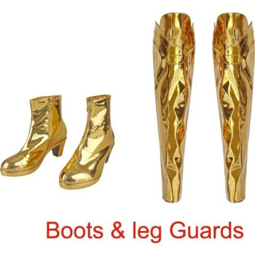 Adult Wonder Girl 1984 Cosplay Costume Princess Diana Prince Gold Shoe With Leg Guards Fancy Halloween Party Feet Accessories