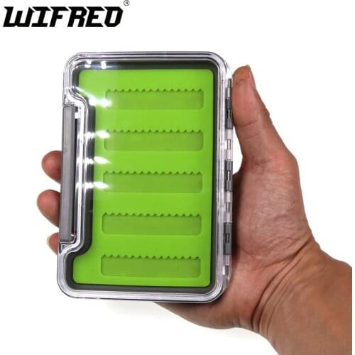 Wifreo 1PC Waterproof Nymph Flies Combo Set Box Trout Fishing Fly Cases with Silicone Slit Dry Wet Nymph Storage Portable Case