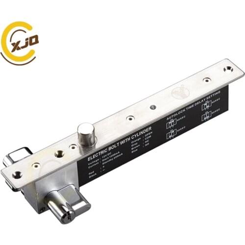 XJQ Fail Secure Keys Electric Drop Bolt Lock Access Control Electronic Cylinder Time Delay Door Locks with 3 Keys and LED