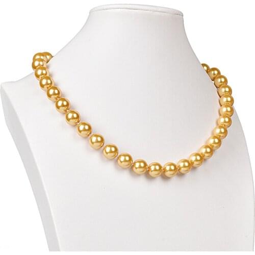 12mm Yellow transparent series Imitation Pearls jewelry earrings 1.5inch & necklace 18inch accessories For Generous Ladies H127