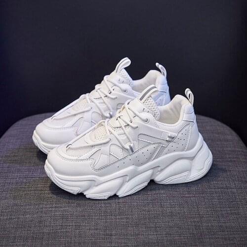 Women Chunky Sneakers Running Shoes Fashion New Female Black White Platform Thick Sole Casual Woman Vulcanize Shoes