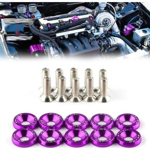 10Pcs M6 Car Modified Hex Fasteners Fender Washer Bumper Engine Concave Screws Car-styling car accessories