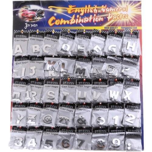 200 Pcs Self Adhesive 3D Chrome Car Emblem Badge Decal Car Alphabet Letters Number Sticker Automotive Exterior DIY Accessories