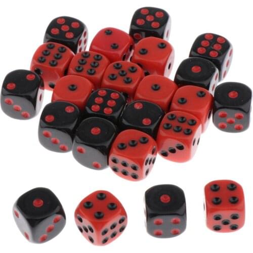 24pcs 16mm Six Sided D6 Dice Dies for Game