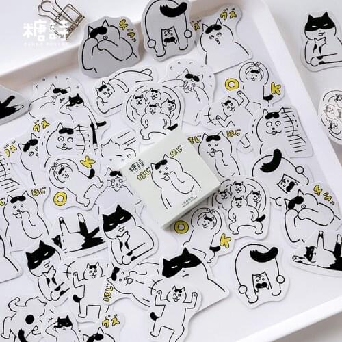 45pcs/lot Annoying cat Decorative Stickers Adhesive Stickers DIY Decoration Diary Stationery Stickers