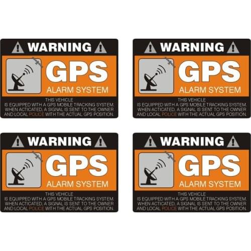 4x8cm*5cm Gps Custom Alarm System Warning Car Sticker Decoration Pvc Suitable for All Kinds of Cars Waterproof Decals