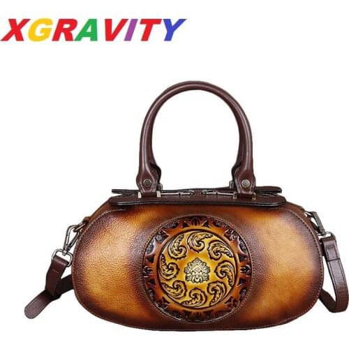 A012 2021New Spring Cowhide Genuine Leather Bags Elegant Luxury Ethnic Women Handbag Vintage Floral Cross Body Lady Bags Girls