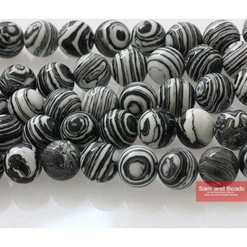 Free Shipping Synthetic Black Lace Malachite Beads 16" Pick Size 4 6 8 10 12mm For Bracelet Necklace Making BLMB01