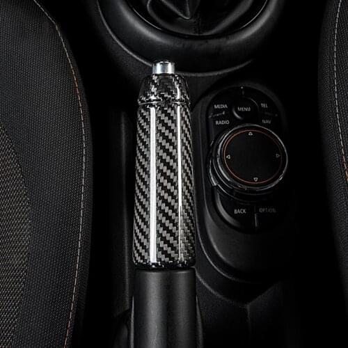 For MINI ONE COOPER S F55 F56 F57 JCW Car Carbon Fiber Hand Brake Shell Interior Trim Parking Lever Decoration Cover Accessories