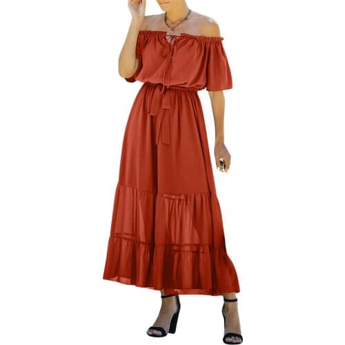 Douhoow Off-the-shoulder Summer Dresses