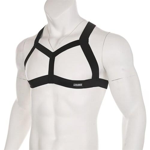 Elastic Harness Men Bondage Hollow Out Lingerie Shoulder Belt Straps Body Chest Muscle Hombre Arnes Mens Sexy Halter Costume
