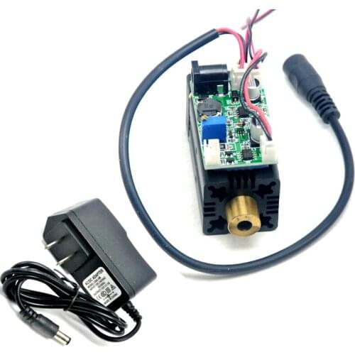 Focusable 488nm 60mw Laser Diode Dot Module Blue Indigo Light with Fan & 12V Adapter