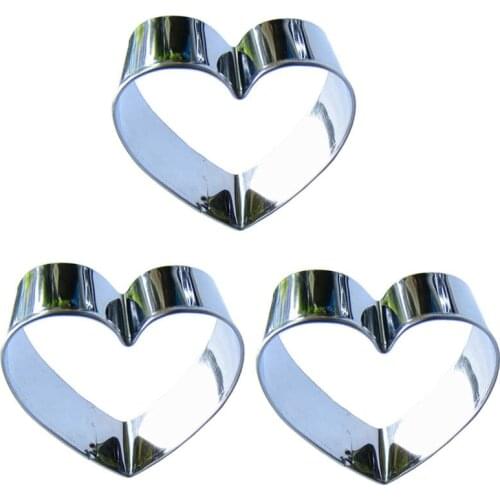 Heart shape 3 pieces biscuits cutting molds, baking tools, cake decorating soft candy tools