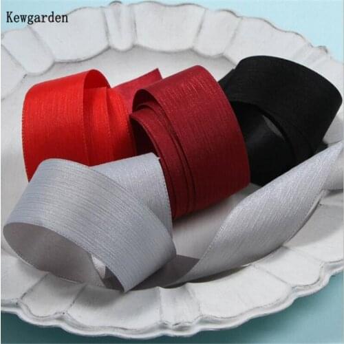 Kewgarden Folds Shiny Ribbon 1-1/2" 4cm Fabric Ribbons for Crafts Handmade DIY Hairbow Accessories 10 Yards