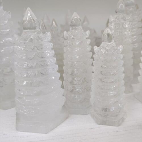 1pcs crystal natural mineral high quality clear linglong pagoda water quartz crystal fengshui household accessori