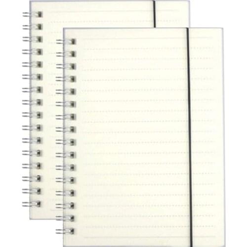 XRHYY Frosted Transparent Hardcover B5 A5 A6 Ruled Wire Bound Spiral Journal Elastic Closure Students & Office Notebook