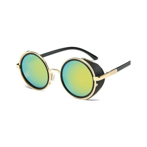 Fashion Metal Cover Mirror Vintage Retro Round Circle Sunglasses Steampunk Men Women Glasses