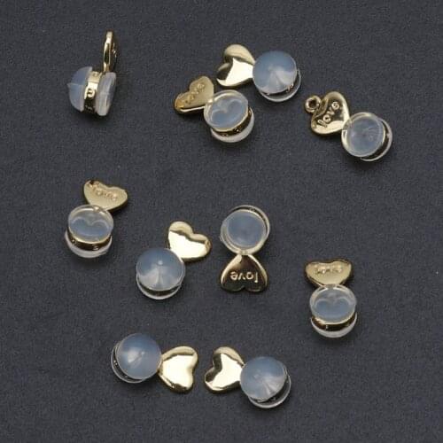 N58F 20Pcs Heart Earring Lifters Earrings Nut Ear Lobe Support Backs Adjustable