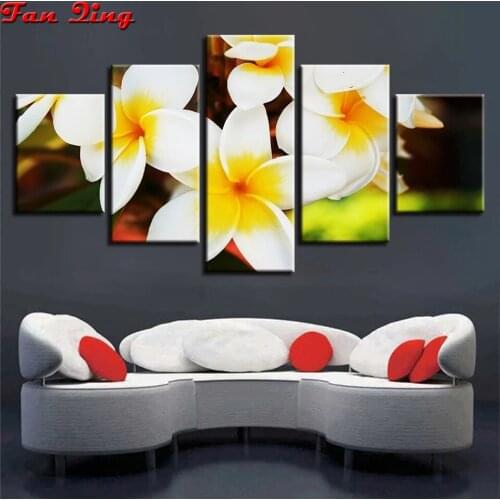 5 pieces diamond painting Yellow flowers full rhinestone cross stitch mosaic diamond embroidery home decor Handmade gift