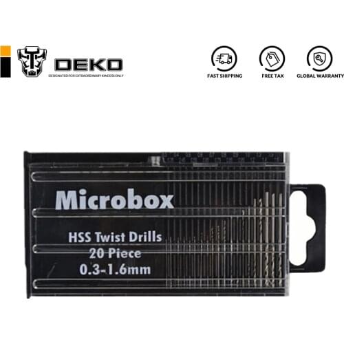 DEKO 20Pcs Mini HSS Micro High Speed Steel Twist Drill Bit Set