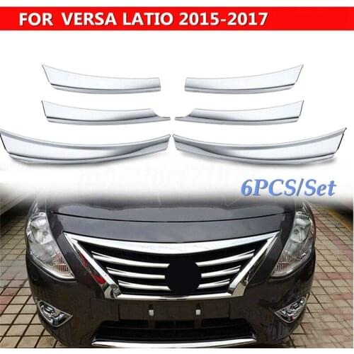 NEW-Car Front Mesh Grille Bumper Cover Trim for Nissan Versa Latio Almera 15-17