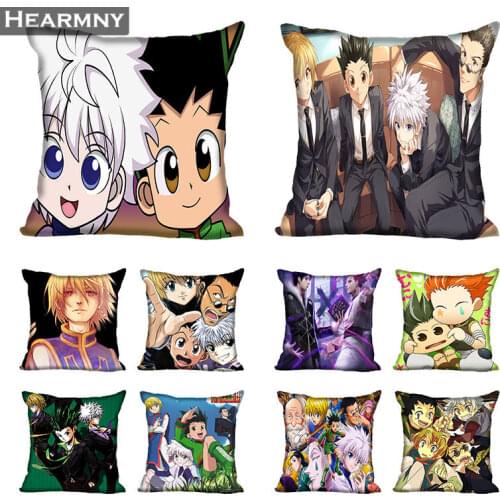 New Arrival Hunter X Hunter Pillow Cover Bedroom Home Office Decorative Pillowcase Square Zipper Pillow Cases Satin Soft No Fade