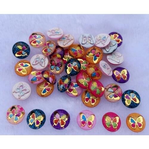 Wholesale 400pcs 10mm Colorful Butterfly Flatback Rhinestone applique stones and crystals Cabochon Button wedding DIY -B31