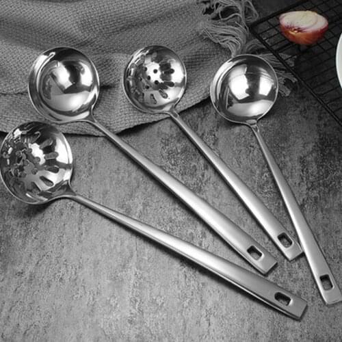 Thickened square handle hot pot ladle manufacturers direct stainless steel soup ladle colander seven soup shell colander