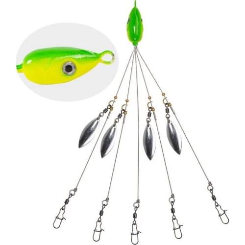 4pcs/lot Fishing lure Alabama Rig Head Swimming Bait Umbrella Rig 5 Arms Bass Fishing Group Lure Extend, 18g